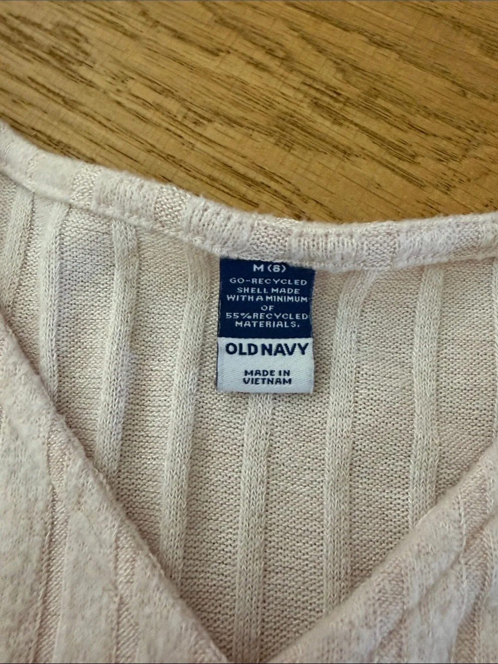Old Navy Ribbed V-Neck Wrap Sweaters in Pale Pink & Light Blue